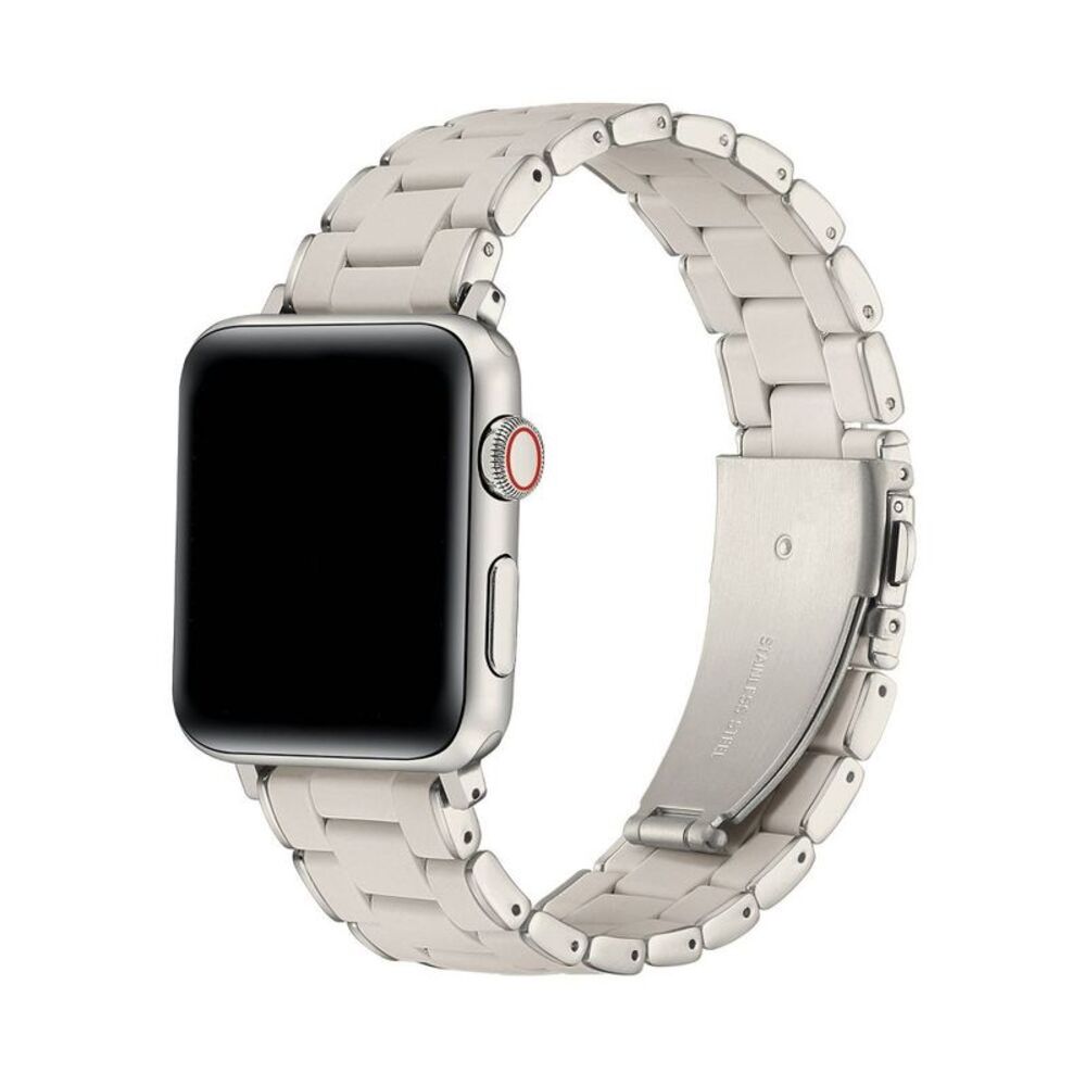 Open Box - Posh Tech -  Orla Silicone Steel Band for Apple Watch Beige